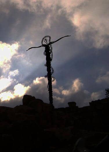 Serpentine Cross on top of Mount Nebo (shot from the highway)