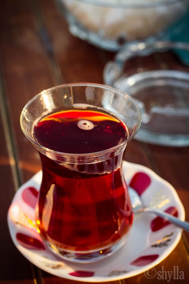 Turkish apple tea in a tulip-shaped tea cup...Tulips are originally from Turkey!